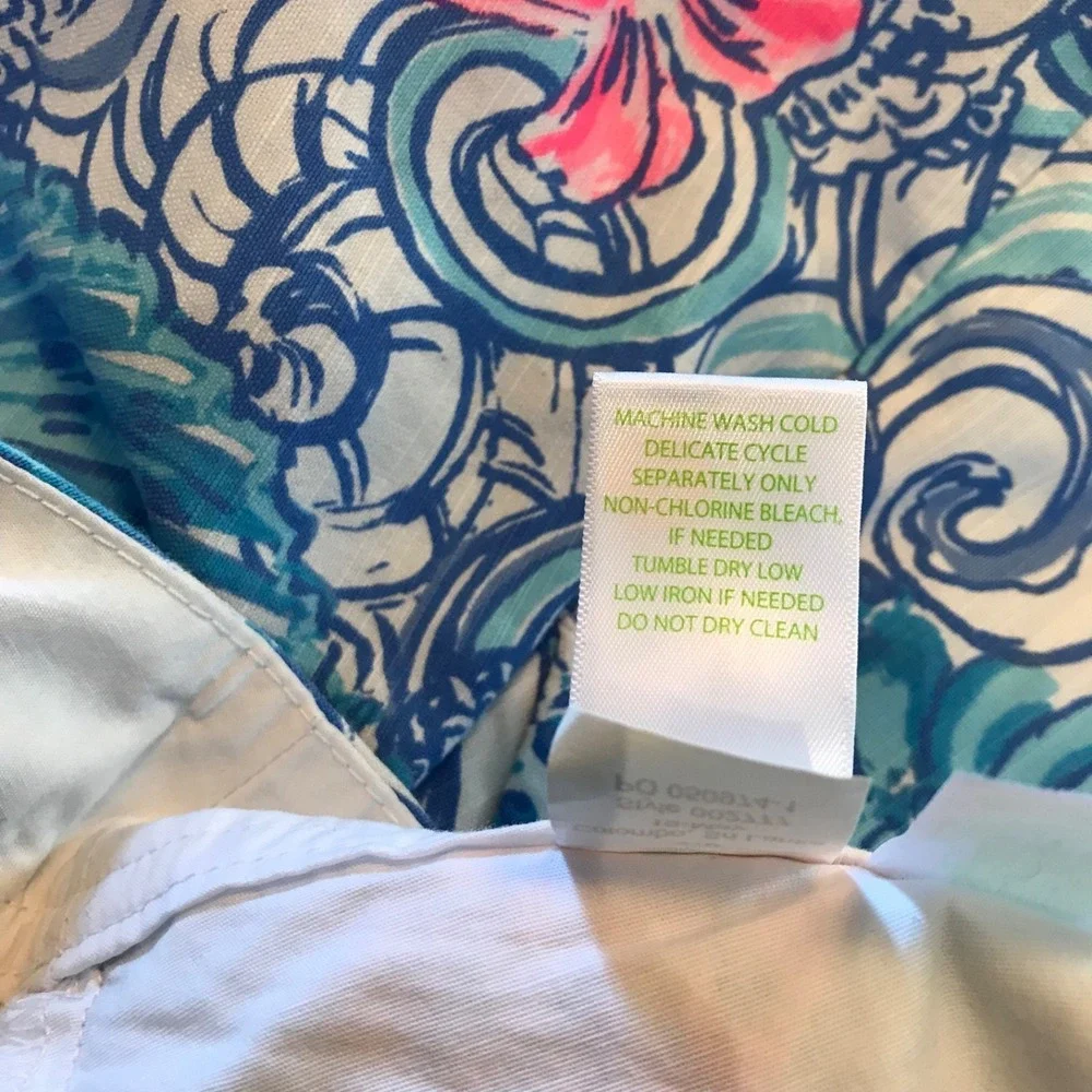 Lilly Pulitzer Pink Blue Floral Shell Skort Skirt Style 002777 Women's Size 2